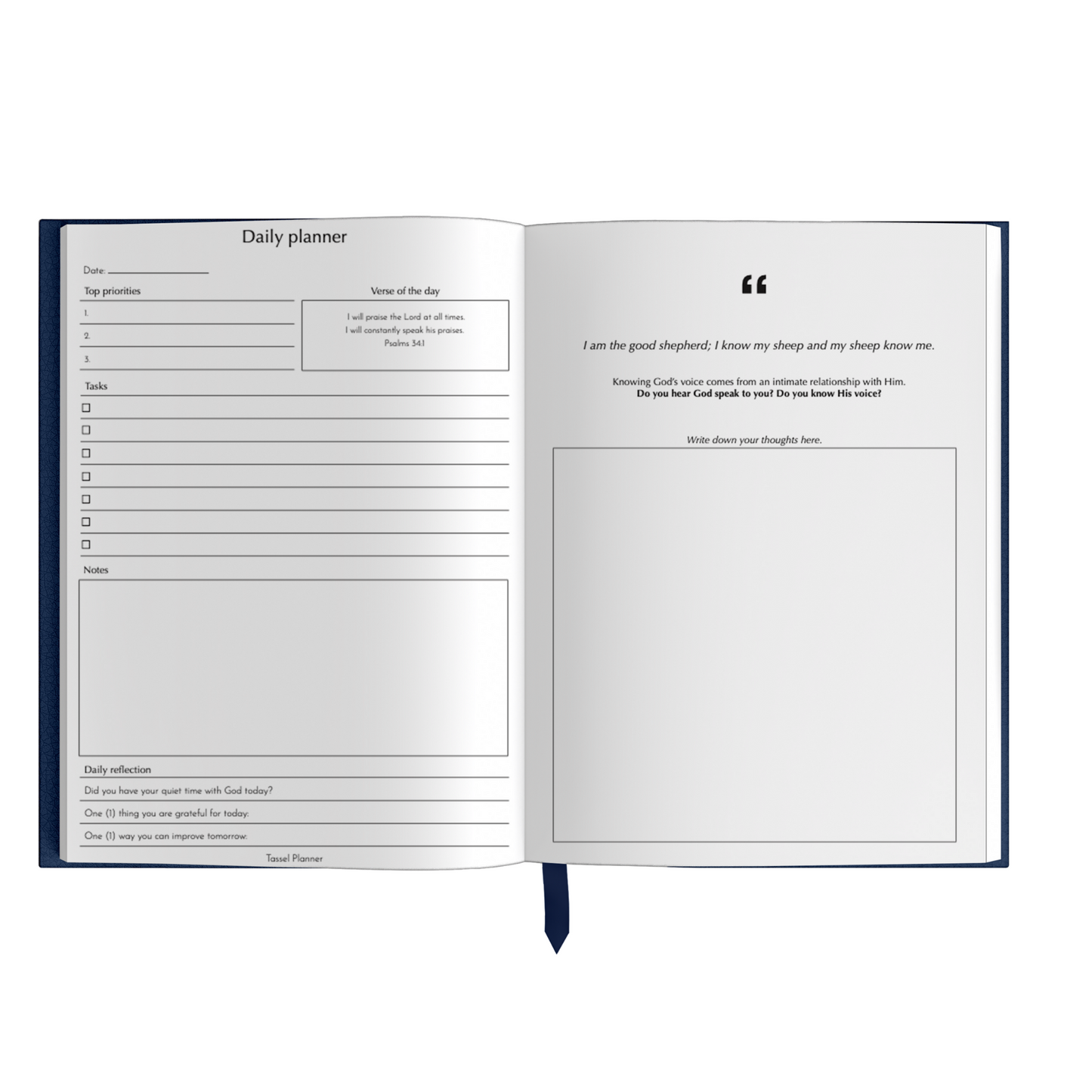 Undated Daily Planner - Midnight Black